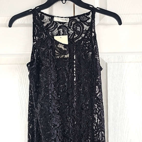 NWT Forever Rose Couture Black Long Lace/Crotchet Dress. XL - Picture 9 of 12